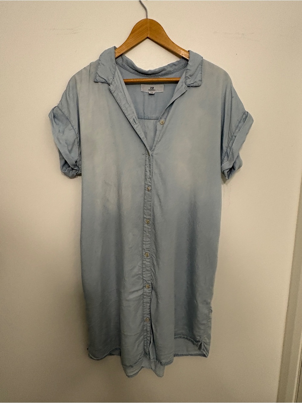 Thread & Supply Chambray Short Sleeve Button-Front Shirt Dress